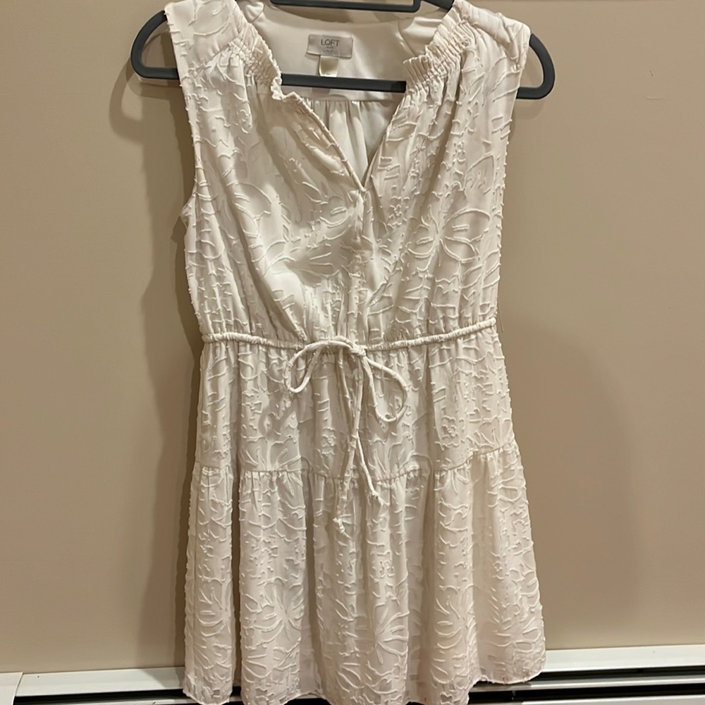 Ann Taylor Loft off white dress